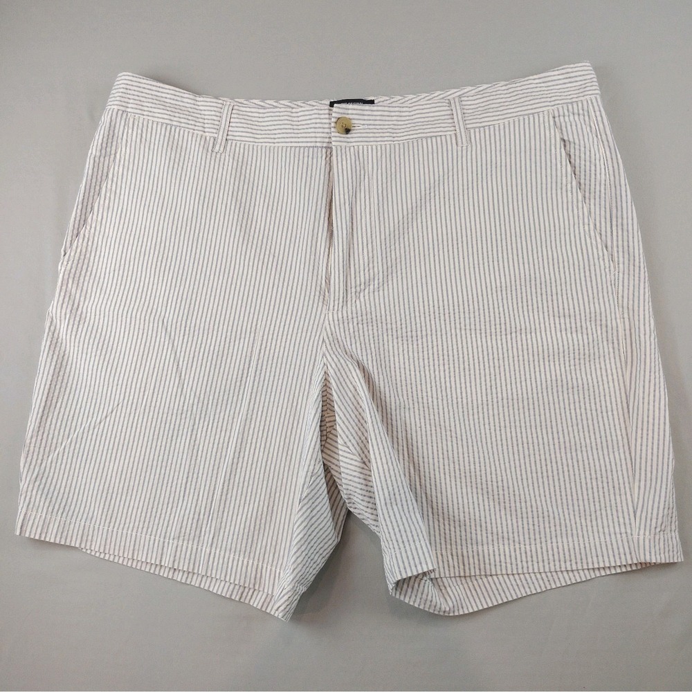 Ben Sherman Seersucker Shorts Mens 38W (40 Actual) Blue White Stripe Stretch